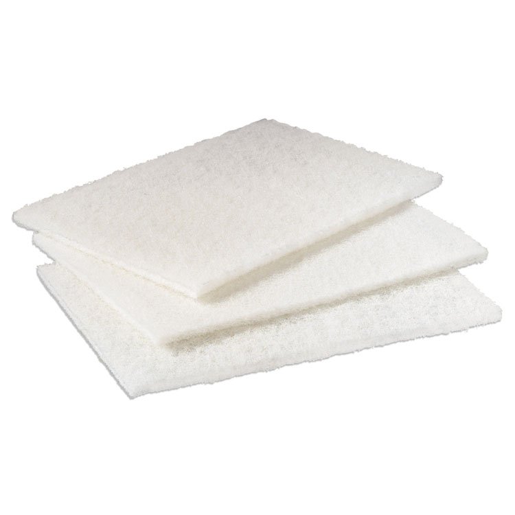 Scotch-Brite PROFESSIONAL Light Duty Cleansing Pad, 6 x 9, White, 20/Pack, 3 Packs/Carton (MMM98)