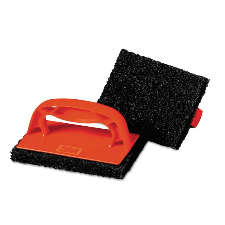 Scotch-Brite PROFESSIONAL Scotchbrick Griddle Scrubber 9537, 4 x 6 x 3, Red/Black, 12/Carton (MMM59203)