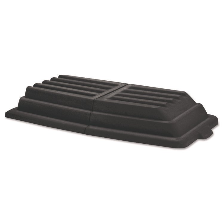 Rubbermaid Commercial Hinged Dome Tilt Truck Lid, 31.75w x 61d x 8.75h, Black (RCP1028BLA)