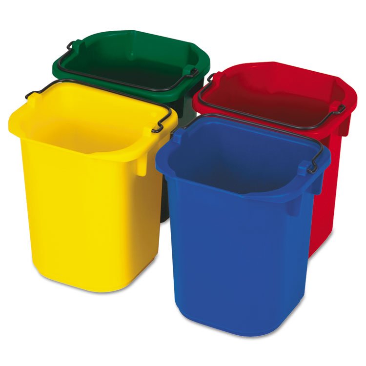 Rubbermaid Commercial 5-Quart Disinfecting Utility Pail, Plastic, 4 Colors (RCP9T83)