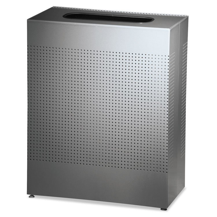Rubbermaid Commercial Designer Line Silhouettes Waste Receptacle, 22.5 gal, Steel, Silver Metallic (RCPSR18EPLSM)
