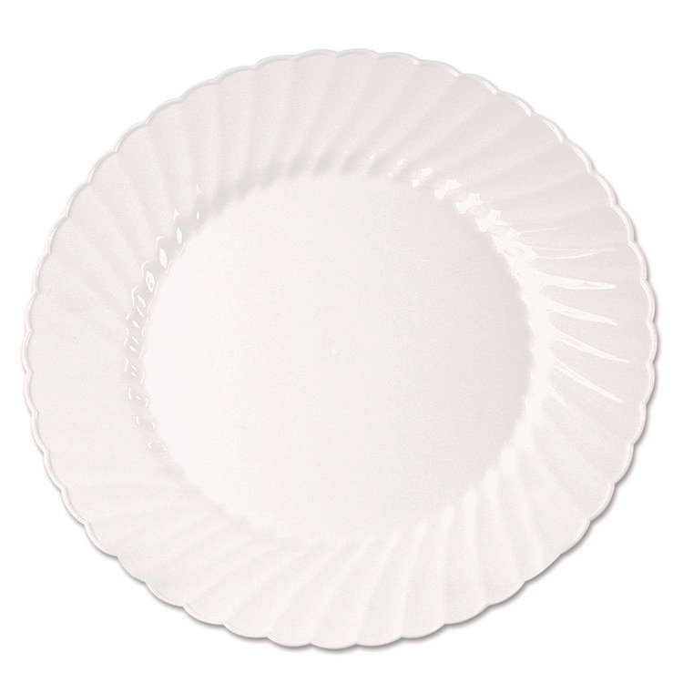 Classic Classicware Plastic Plates, 9" dia, White, 10/Pack, 18 Packs/Carton (WNACW9180W)