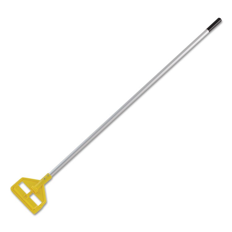 Rubbermaid Commercial Invader Aluminum Side-Gate Wet-Mop Handle, 60", Gray/Yellow (RCPH126)