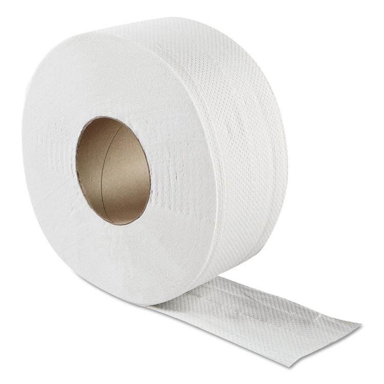 GEN JRT Jumbo Bath Tissue, Septic Safe, 2-Ply, 3.3" x 500 ft, White, 12 Rolls/Carton (GENULTRA9B)