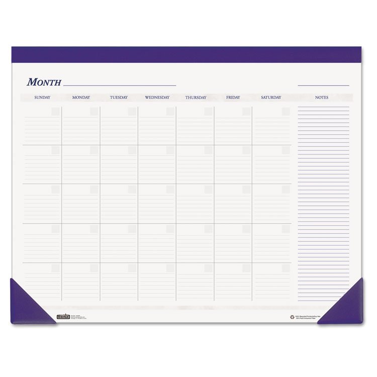 House of Doolittle Recycled Nondated Desk Pad Calendar, 22 x 17, White/Blue Sheets, Blue Binding, Blue Corners, 12-Month (Jan to Dec): Undated (HOD464)