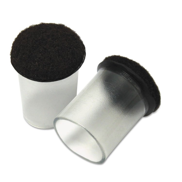 Master Caster Like New Solutions, Floor Savers, Round, 1.25" Diameter, Clear/Gray, 8/Pack (MAS88451)