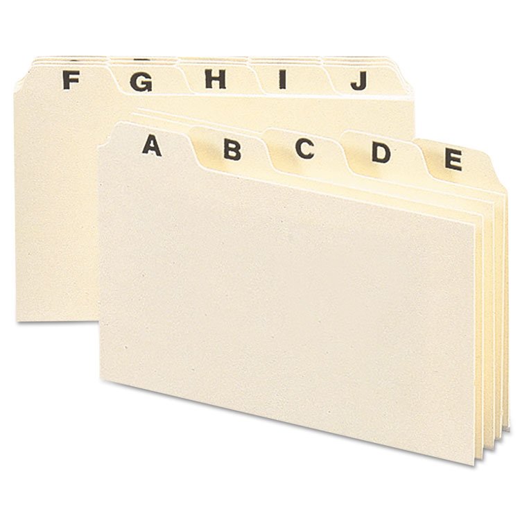 Smead Manila Card Guides, 1/5-Cut Top Tab, A to Z, 4 x 6, Manila, 25/Set (SMD56076)