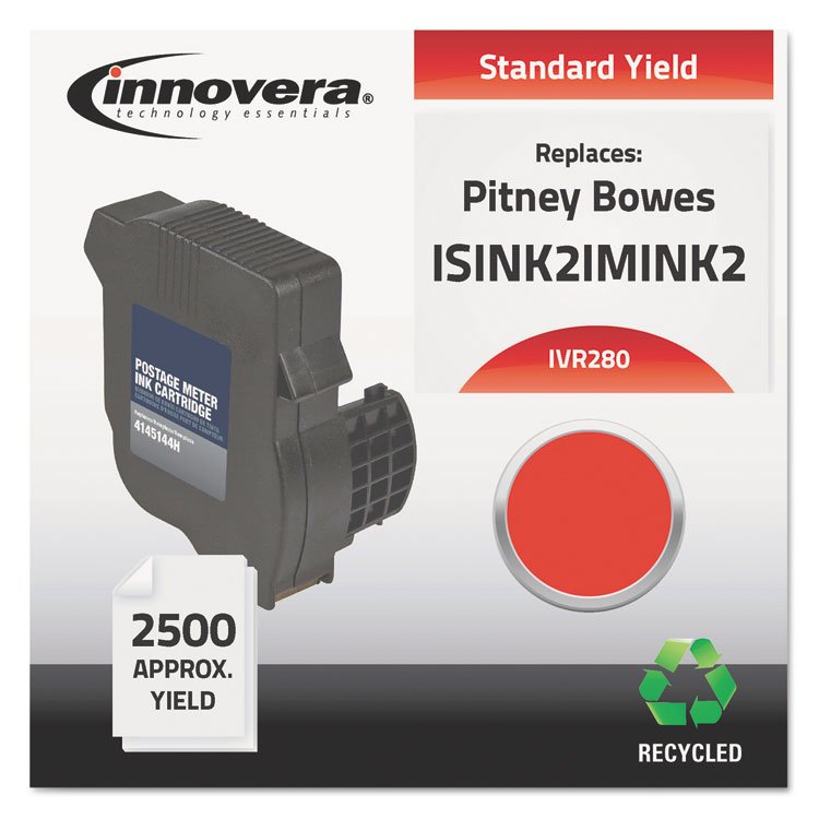 Innovera Remanufactured Red Postage Meter Ink, Replacement for IM-280 (ISINK2IMINK2), 2,500 Page-Yield (IVR280)
