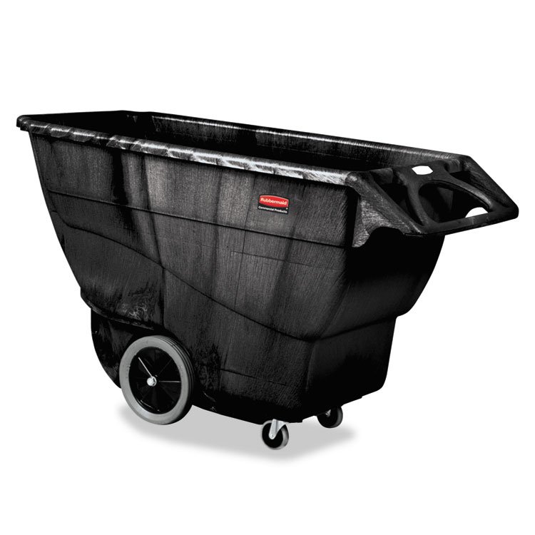 Rubbermaid Commercial 1 cu yd Structural Foam Tilt Truck, Heavy Duty, 2,100 lb Capacity, Black (RCP9T16BLA)