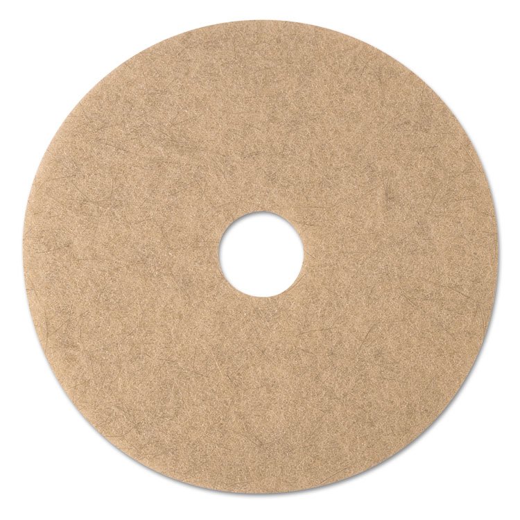 3M Ultra High-Speed Natural Blend Floor Burnishing Pads 3500, 20" Diameter, Tan, 5/Carton (MMM19008)