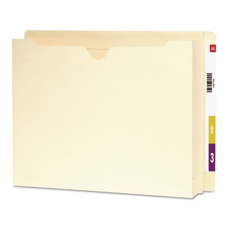 Smead Heavyweight End Tab File Jacket with 2" Expansion, Straight Tab, Letter Size, Manila, 25/Box (SMD76910)