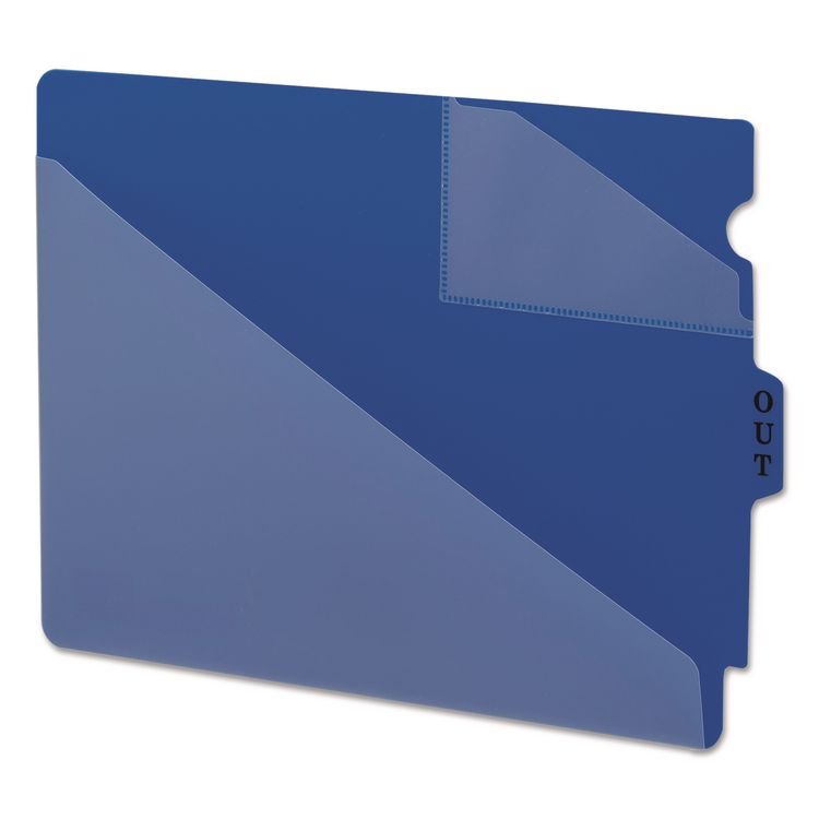 Smead End Tab Poly Out Guides, Two-Pocket Style, 1/3-Cut End Tab, Out, 8.5 x 11, Blue, 50/Box (SMD61961)