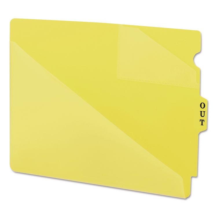 Smead End Tab Poly Out Guides, Two-Pocket Style, 1/3-Cut End Tab, Out, 8.5 x 11, Yellow, 50/Box (SMD61966)