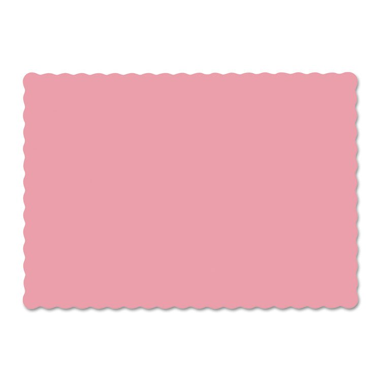 Hoffmaster Solid Color Scalloped Edge Placemats, 9.5 x 13.5, Dusty Rose, 1000/Carton (HFM310525)