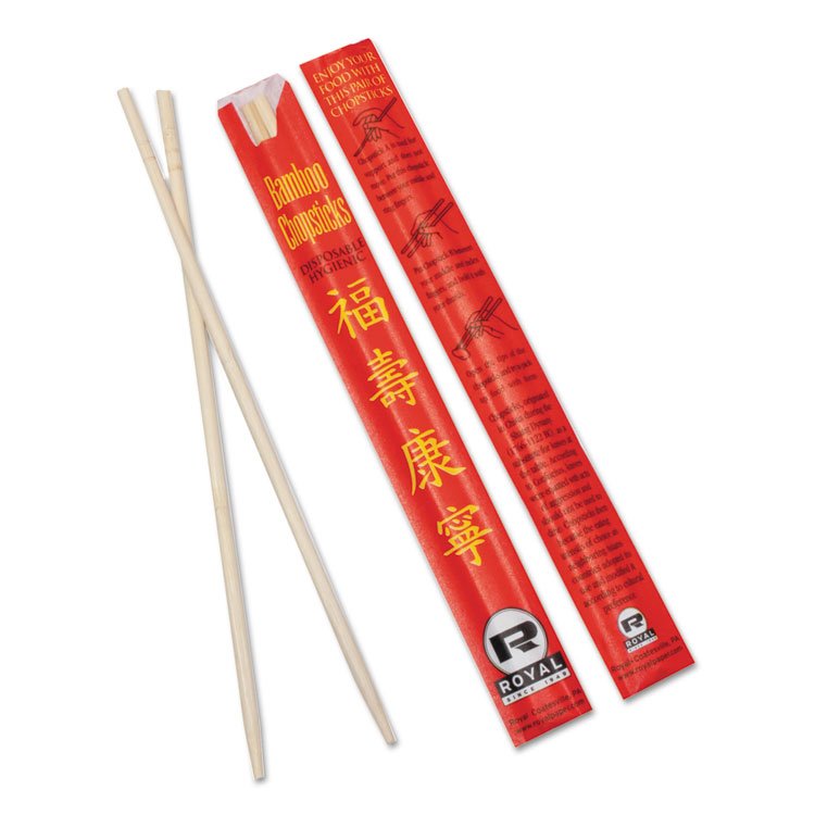 AmerCareRoyal Chopsticks, Paper, 9", Natural, 1,000/Carton (RPPR809)
