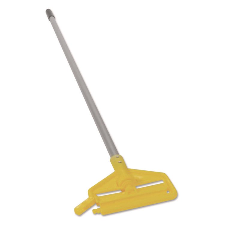 Rubbermaid Commercial Invader Aluminum Side-Gate Wet-Mop Handle, 1" dia x 60", Gray/Yellow (RCPH136)