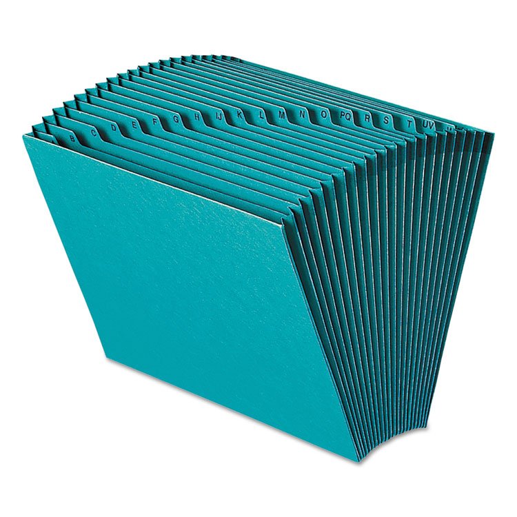 Smead Heavy-Duty Indexed Expanding Open Top Color Files, 21 Sections, 1/21-Cut Tabs, Letter Size, Teal (SMD70717)