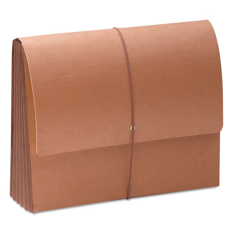 Smead TUFF Expanding Wallets, 5.25" Expansion, 1 Section, Elastic Cord Closure, Letter Size, Redrope (SMD71164)