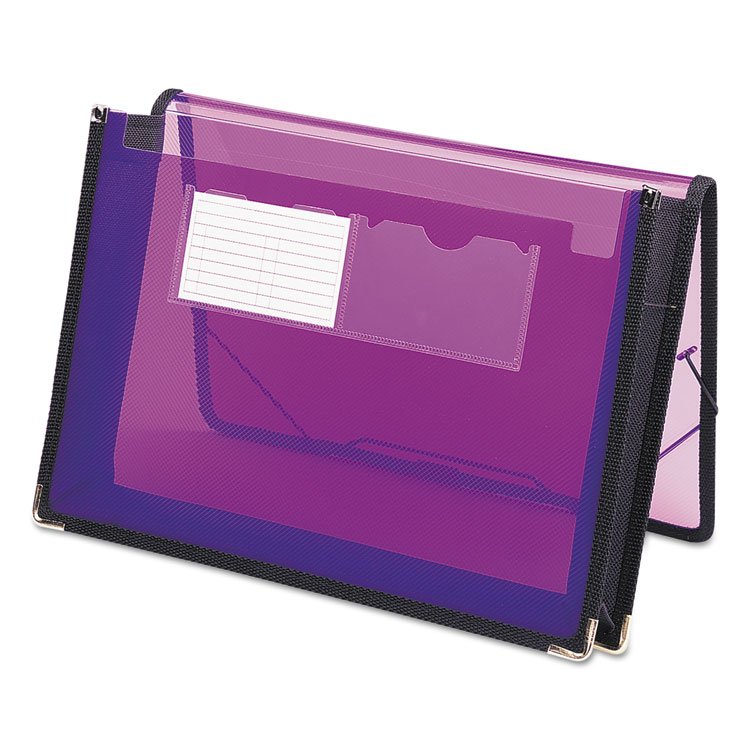 Smead Poly Wallets, 2.25" Expansion, 1 Section, Elastic Cord Closure, Letter Size, Translucent Purple (SMD71952)