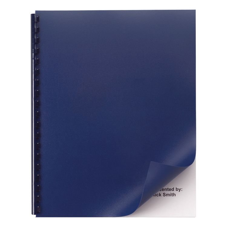 GBC Opaque Plastic Presentation Covers for Binding Systems, Plastic, Square Corners, 11 x 8.5, Navy, 50/Pack (GBC2514494)