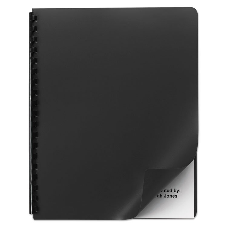 GBC Opaque Plastic Presentation Covers for Binding Systems, Plastic, Round Corners, 11.25 x 8.75, Black, 25/Pack (SWI25703)