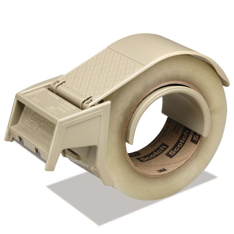 Scotch Compact and Quick Loading Dispenser for Box Sealing Tape, 3" Core, For Rolls Up to 2" x 50 m, Gray (MMMH122)