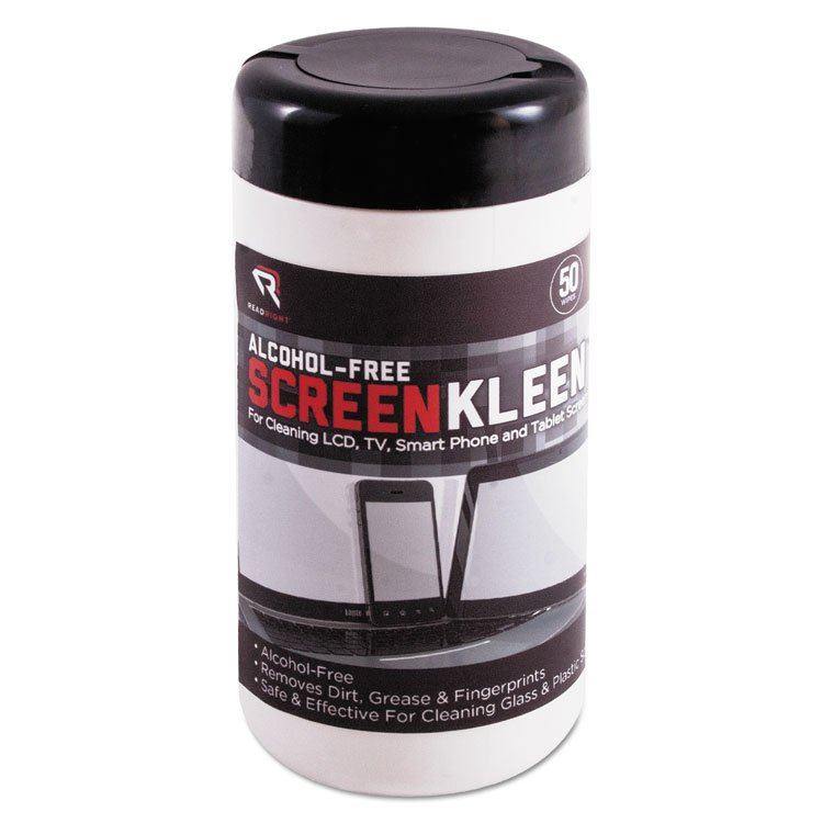 Read Right ScreenKleen Monitor Screen Wet Wipes, Cloth, 5.25 x 5.75, Unscented, 50/Tub (REARR1491)