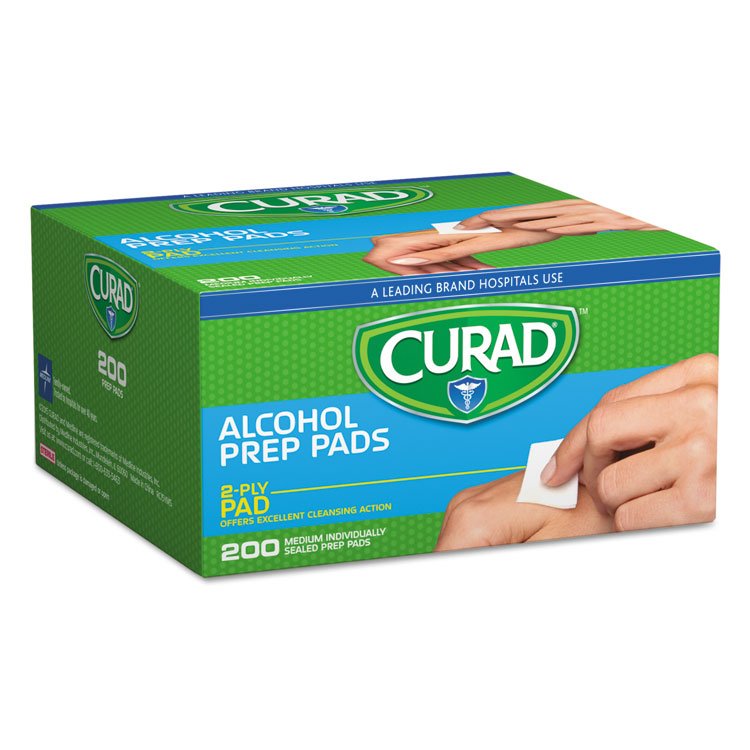 Curad Alcohol Swabs, 1 x 1, 200/Box (MIICUR45581RBI)