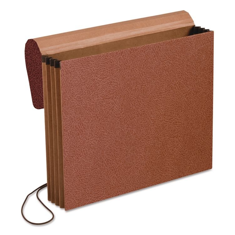 Pendaflex Standard Expanding Wallet with Fiber Gussets, 3.5" Expansion, 1 Section, Elastic Cord Closure, Letter Size, Red Fiber (PFX1053ELOX)