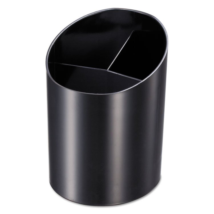 Officemate Recycled Big Pencil Cup, Plastic, 4.25 x 4.5 x 5.75, Black (OIC26042)
