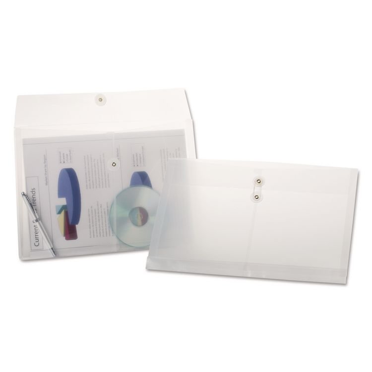 Pendaflex Poly String and Button Envelope, String/Button Closure, 8.5 x 14, Clear, 3/Pack (PFX638143)