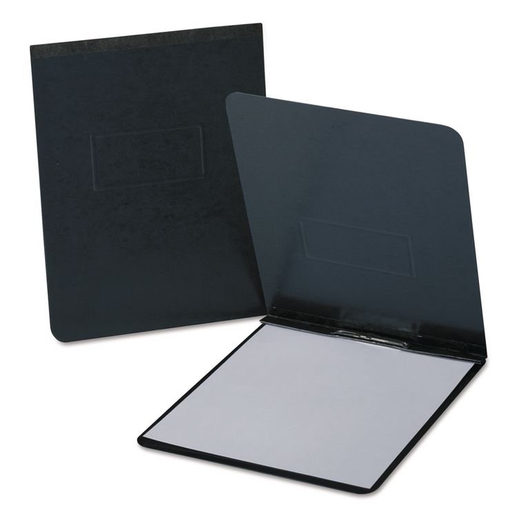 Oxford PressGuard Report Cover with Reinforced Top Hinge, Two-Prong Metal Fastener, 2" Capacity, 8.5 x 14, Black/Black (OXF71606)