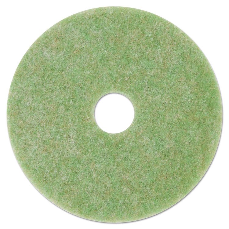 3M Low-Speed TopLine Autoscrubber Floor Pads 5000, 13" Diameter, Green/Amber, 5/Carton (MMM18045)
