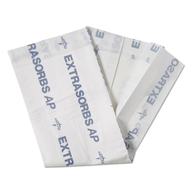 Medline Extrasorbs Air-Permeable Disposable DryPads, 30" x 36", White, 5 Pads/Pack (MIIEXTSRB3036AZ)