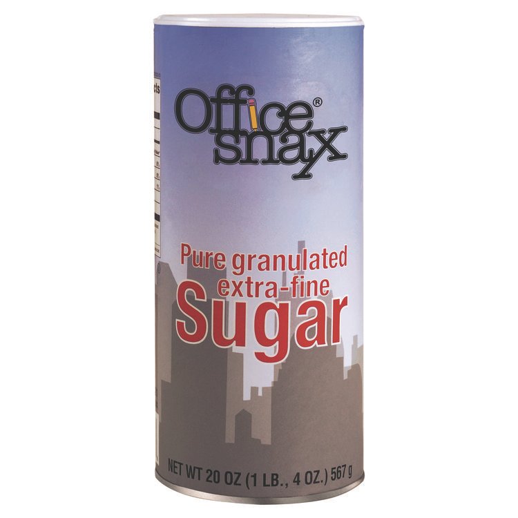 Office Snax Sugar Canister, 20 oz Reclosable Canister (OFX00019)