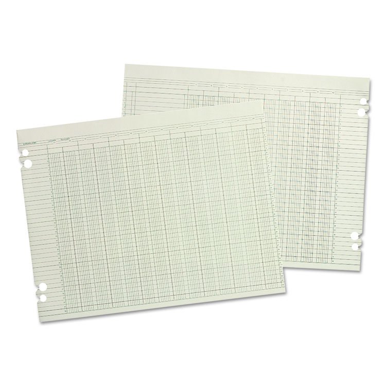 Wilson Jones Accounting Sheets, 24 Columns, 11 x 14, Green, Loose Sheet, 100/Pack (WLJG3024)