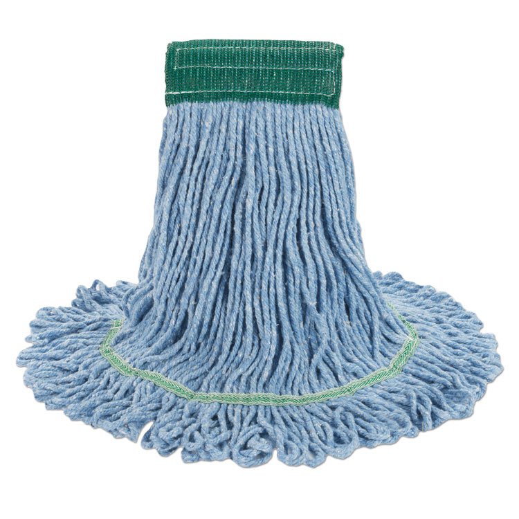 Boardwalk Super Loop Wet Mop Head, Cotton/Synthetic Fiber, 5" Headband, Medium Size, Blue, 12/Carton (BWK502BLCT)