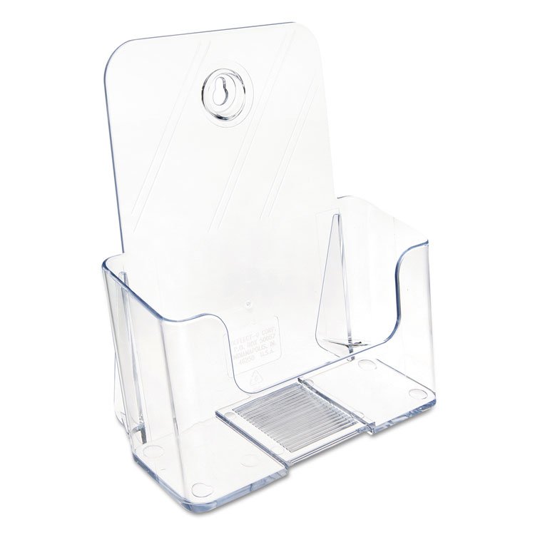 deflecto DocuHolder for Countertop/Wall-Mount, Booklet Size, 6.5w x 3.75d x 7.75h, Clear (DEF74901)