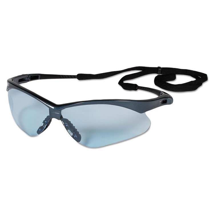 KleenGuard V30 Nemesis Safety Glasses, Blue Frame, Light Blue Uncoated Lens, 12/Box (ANS19639)