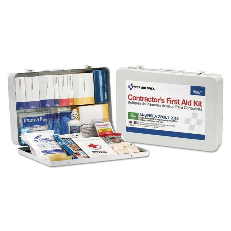 First Aid Only Contractor ANSI Class B First Aid Kit for 50 People, 254 Pieces, Metal Case (FAO90671)