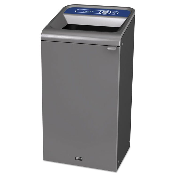 Rubbermaid Commercial Configure Indoor Recycling Waste Receptacle, Paper Recycling, 23 gal, Metal, Gray (RCP1961623)
