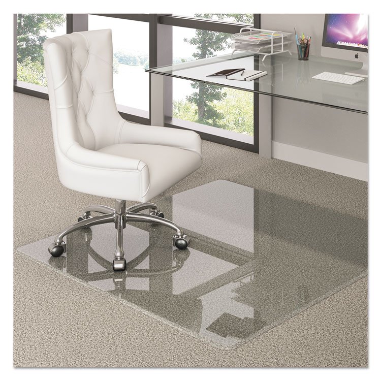 deflecto Premium Glass All Day Use Chair Mat - All Floor Types, 44 x 50, Rectangular, Clear (DEFCMG70434450)