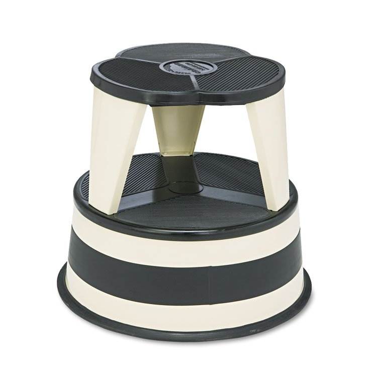 Cramer Kik-Step Steel Step Stool, 2-Step, 350 lb Capacity, 16" Diameter x 14.25"h, Sand (CRA100119)