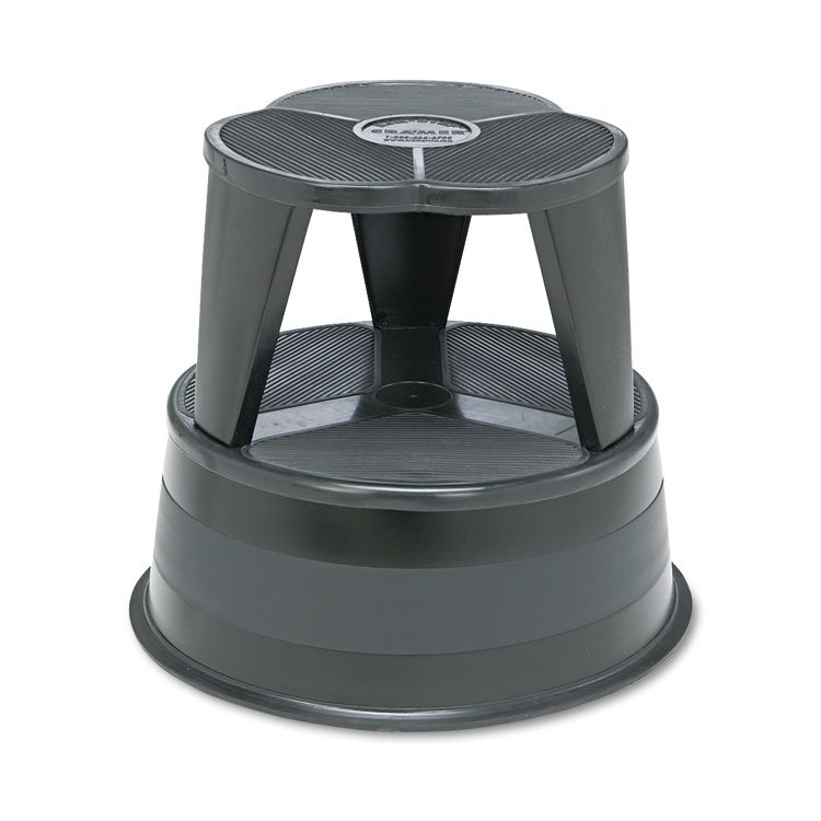 Cramer Kik-Step Steel Step Stool, 2-Step, 350 lb Capacity, 16" Diameter x 14.25"h, Black (CRA100192)