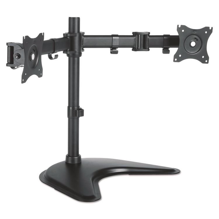 Kantek Dual Monitor Articulating Desktop Stand, For 13" to 27" Monitors, 32" x 13" x 17.5", Black, Supports 18 lb (KTKMA225)