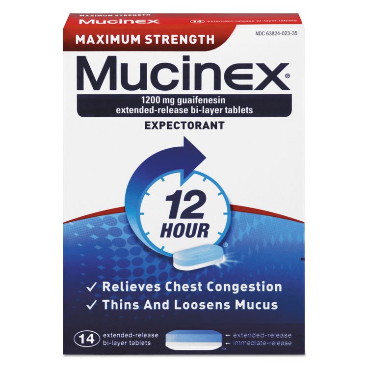 Mucinex Maximum Strength Expectorant, 14 Tablets/Box (RAC02314)