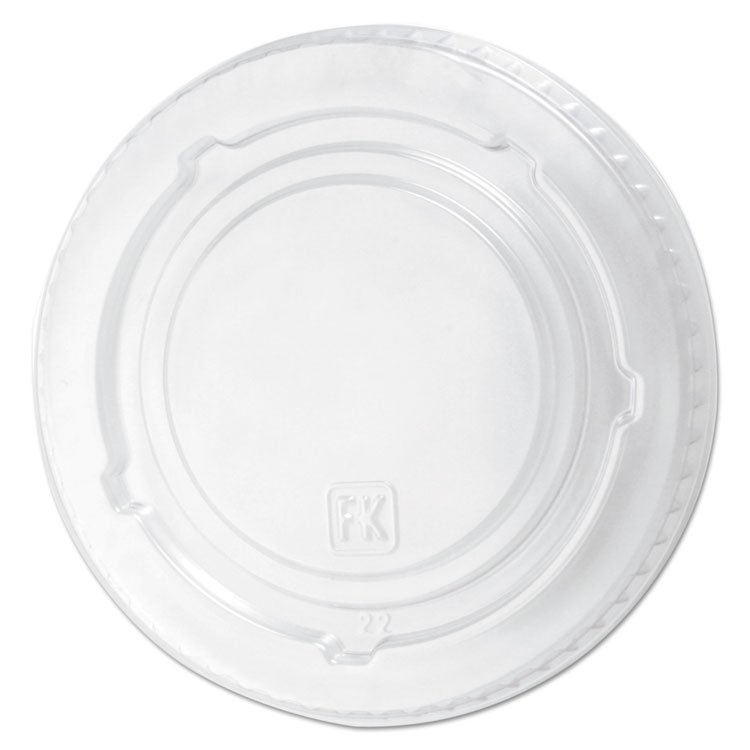 Fabri-Kal Kal-Clear/Nexclear Drink Cup Lids, Flat Lid with No Slot, Fits 12 oz to 20 oz Cold Cups, Plastic, Clear, 1,000/Carton (FABLKC1220F)