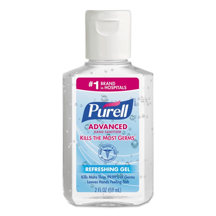 PURELL Advanced Hand Sanitizer Refreshing Gel, 2 oz, Flip-Cap Bottle, Clean Scent, 24/Carton (GOJ960524)