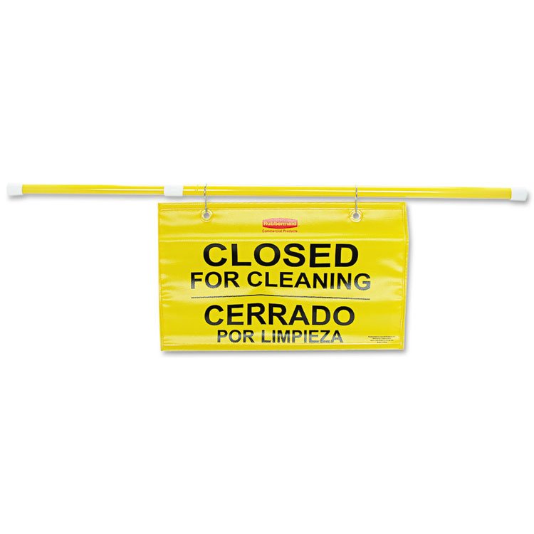 Rubbermaid Commercial Site Safety Hanging Sign, 50 x 1 x 13, Multi-Lingual, Yellow (RCP9S1600YL)