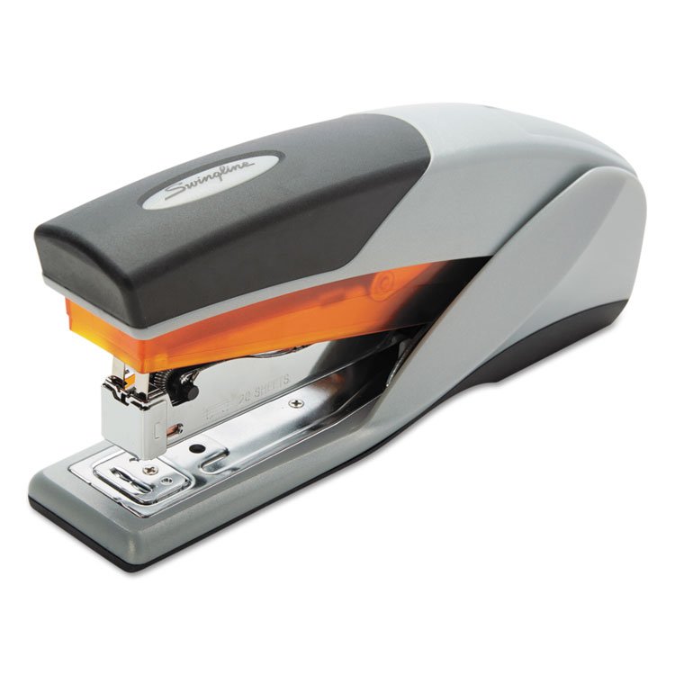 Swingline Optima 25 Reduced Effort Stapler, 25-Sheet Capacity, Gray/Orange (SWI66402)
